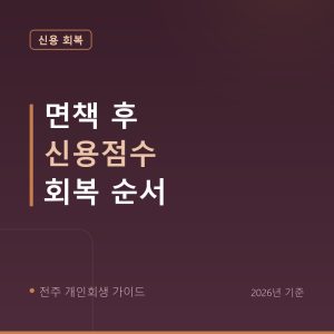 전주 개인회생 면책 후 신용점수 회복 순서