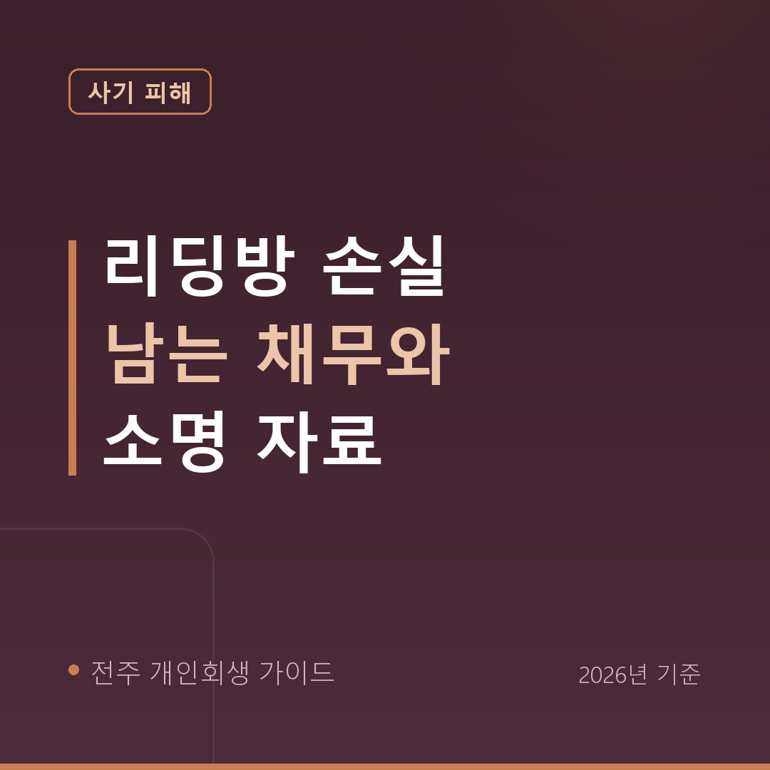 전주 개인회생 리딩방 손실 남는 채무와 소명 자료